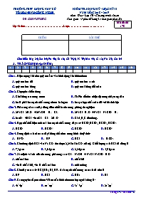 Kiểm tra định kỳ - Học kỳ II - Môn Hóa 10 - M