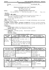 Kế hoạch bài dạy Tiếng Anh Lớp 11 - Revision for the 1st term test - Đỗ Văn Bình