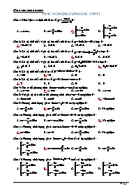 Bài tập trắc nghiệm môn Toán Lớp 11 (Có đáp á
