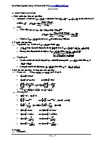 Đề cương ôn tập môn Toán Lớp 11 - Đạo hàm