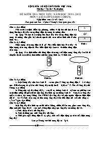 Đề kiểm tra một tiết môn Vật lí lớp 11 ban cơ